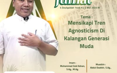 Khutbah Jumat Masjid Walidah Dahlan UNISA Tanggal: Jumat, 2 Mei 2025 Khatib: Dr. Surwandono, S.Sos, M.Si. Tema: Fenomena Agnostik di Kalangan Generasi Muda