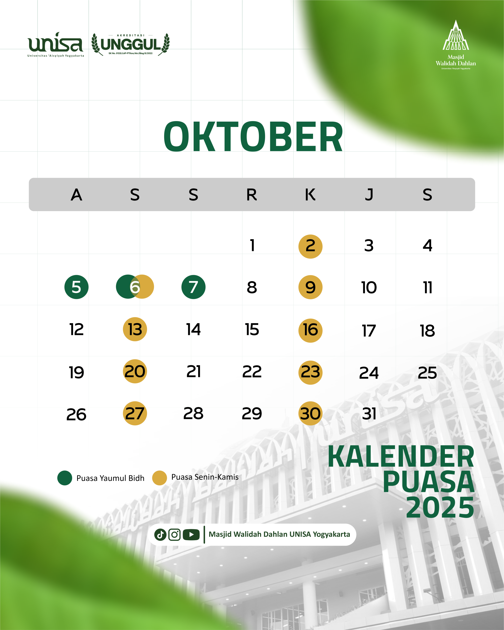 Kalender Oktober